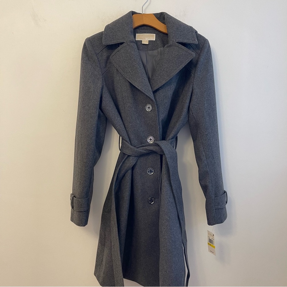 Michael Kors Wool Blend Belted Coat brand new size medium